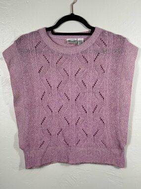 Vintage Parrinello Lavender Pink Knit Sleeveless Sweater Vest - size Medium